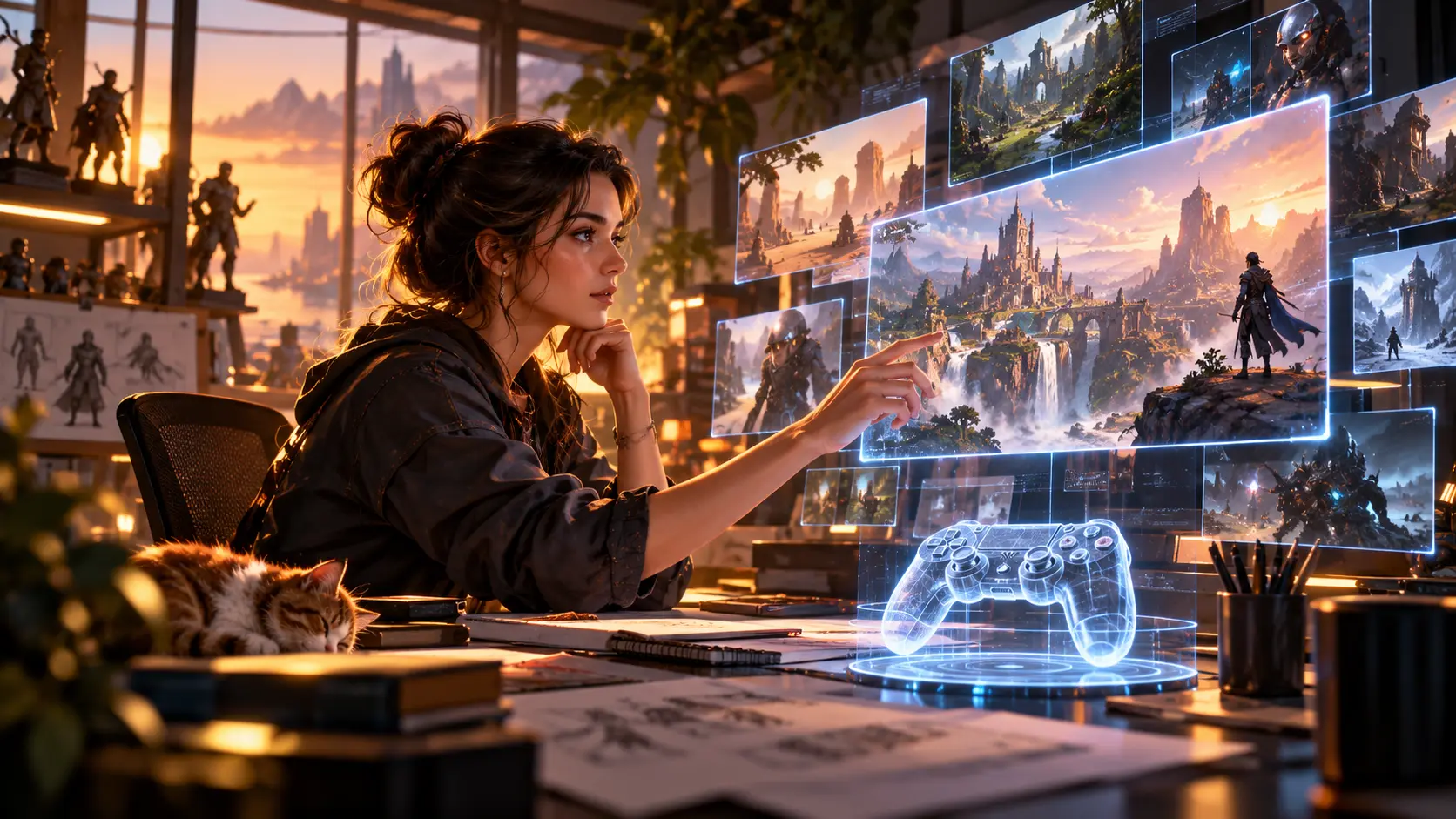 Original concept illustration for Muse and Ninja Theory: researching AI that supports human creatives